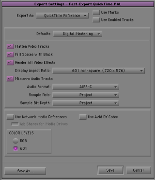 Export QT ref settings